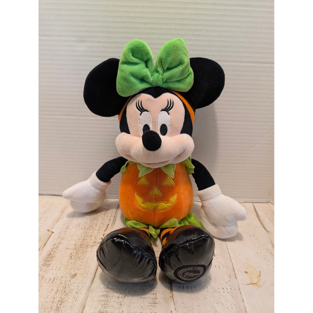 Disney Store Minnie Mouse Halloween Plush Pumpkin Costume Genuine Original 15"